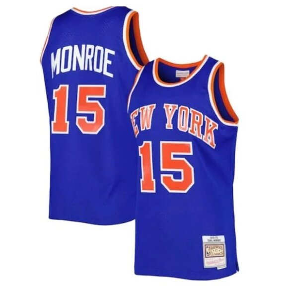 Mens Earl Monroe Blue Stitched Jersey - Picture 1 of 1